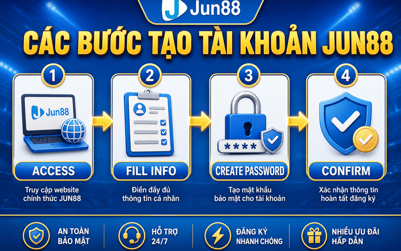 Các bước tạo tài khoản JUN88